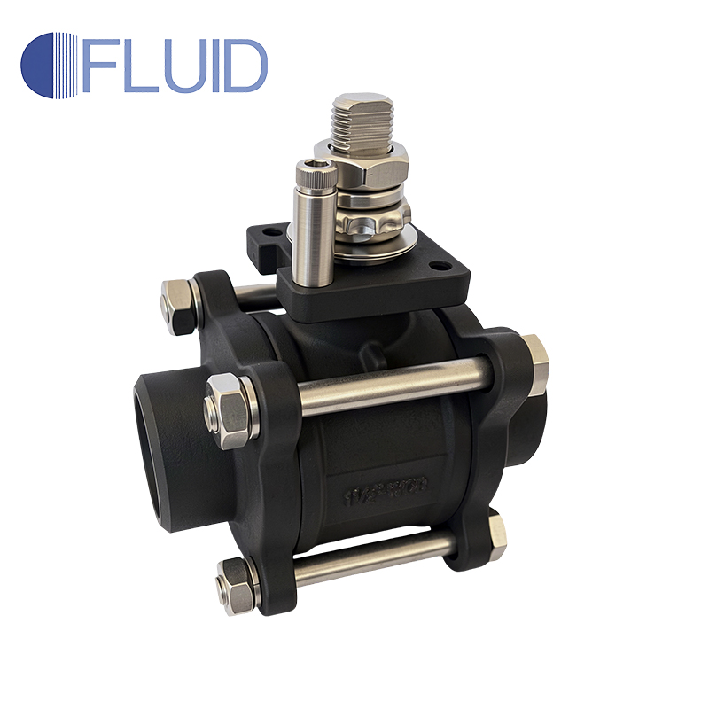 3PC carbon steel high-platform ball valve